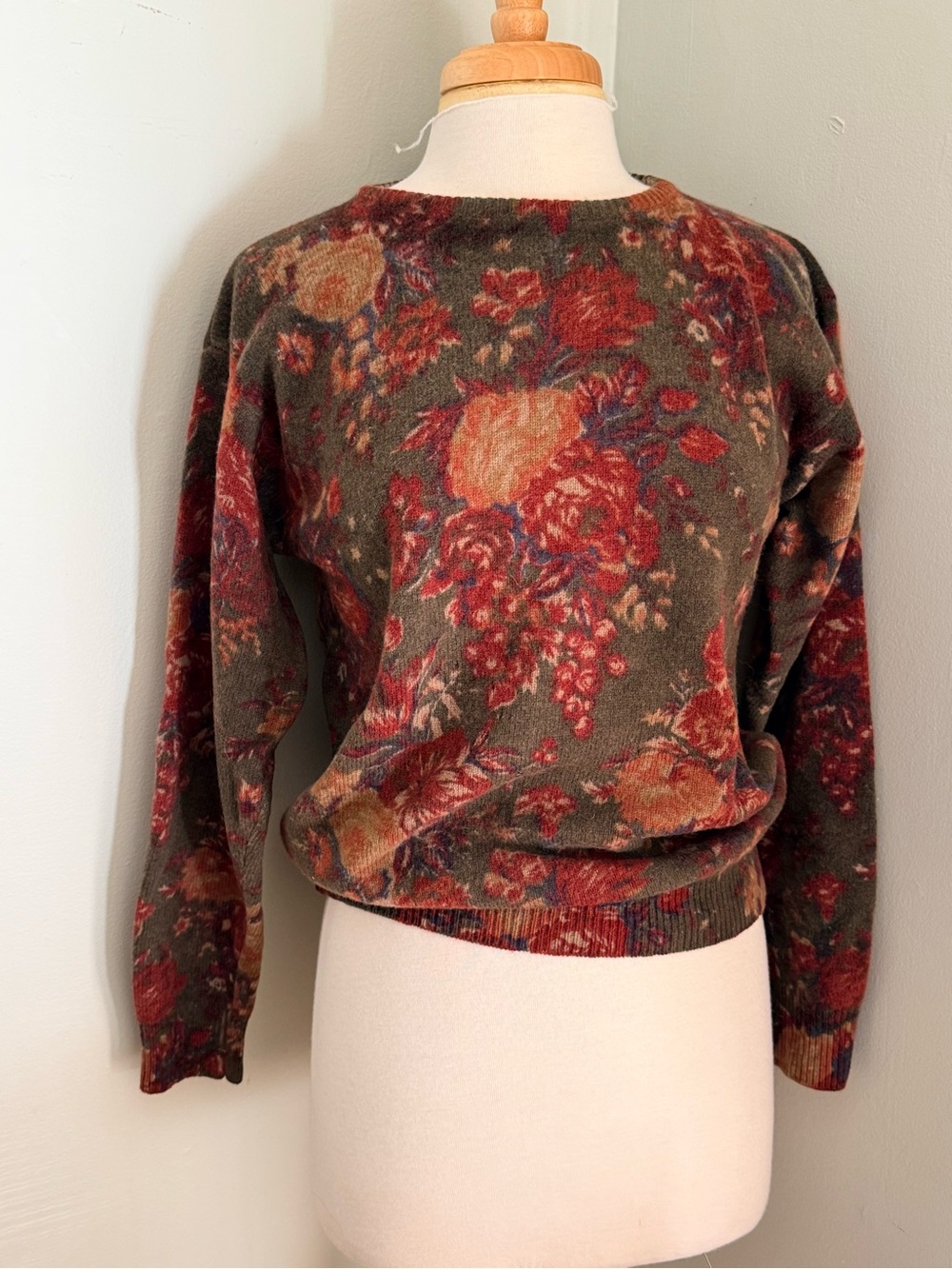 Ralph Lauren Late 80s Vintage Floral Print Crewneck Sweater